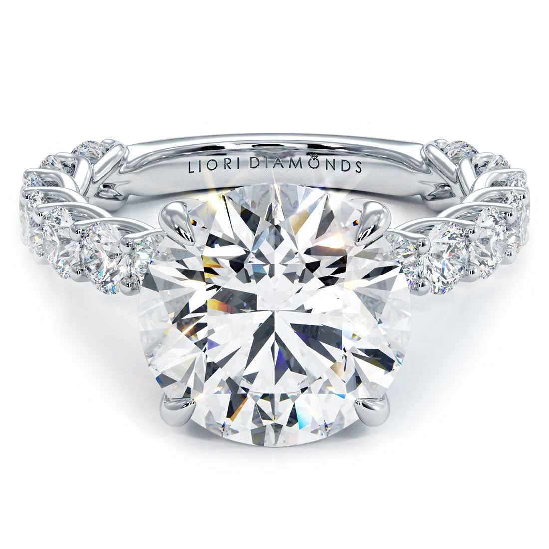 4 Carat Round Brilliant Under Halo Lucida Setting