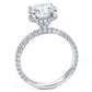 4.08ctw GIA Certified F-VS1 Round Brilliant Under Halo Trio Micropavé Lab Grown Diamond Engagement Ring 18k White Gold