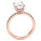 2.50ctw GIA Certified G-VS1 Emerald Cut Under Halo Petite Micropavé Lab Grown Diamond Engagement Ring set in 14k Rose Gold