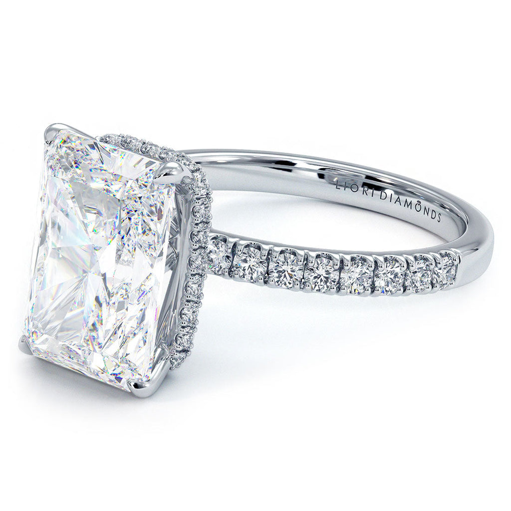 4 Carat Radiant Cut Under Halo Petite Micropavé