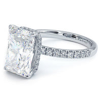 4 Carat Radiant Cut Under Halo Petite Micropavé