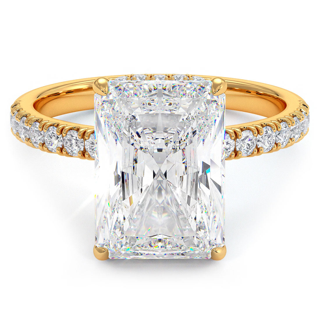 4 Carat Radiant Cut Under Halo Petite Micropavé