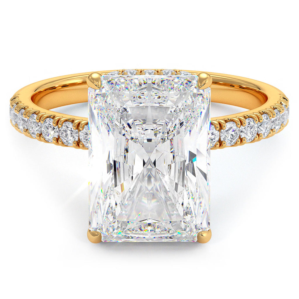 4 Carat Radiant Cut Under Halo Petite Micropavé