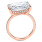 5.70ctw GIA Certified E-VS2 Radiant Cut East to West Petite Micropavé Lab Grown Diamond Engagement Ring set in 14k Rose Gold