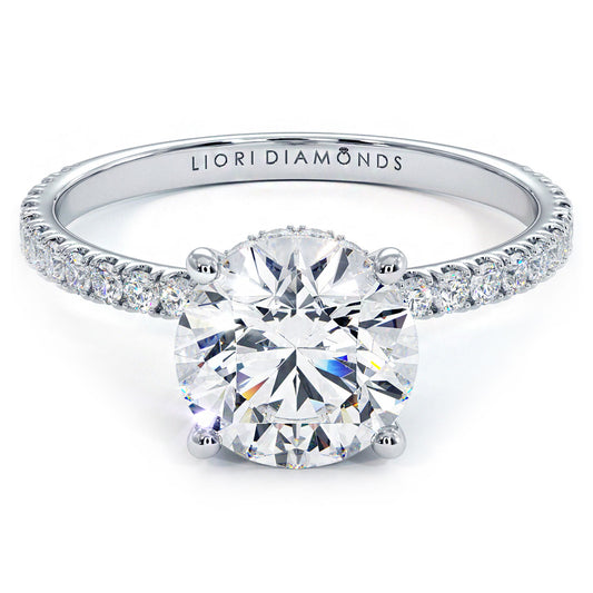 1.5 Carat Round Brilliant Under Halo Petite Micropavé