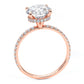 2.49ctw E-VVS2 GIA Certified Round Brilliant Under Halo Petite Micropavé Lab Grown Diamond Engagement Ring set in 14k Rose Gold