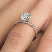 1.5 Carat Pear Shape Under Halo Petite Micropavé