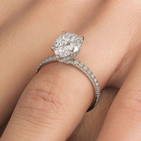 2 Carat Pear Shape Under Halo Petite Micropavé