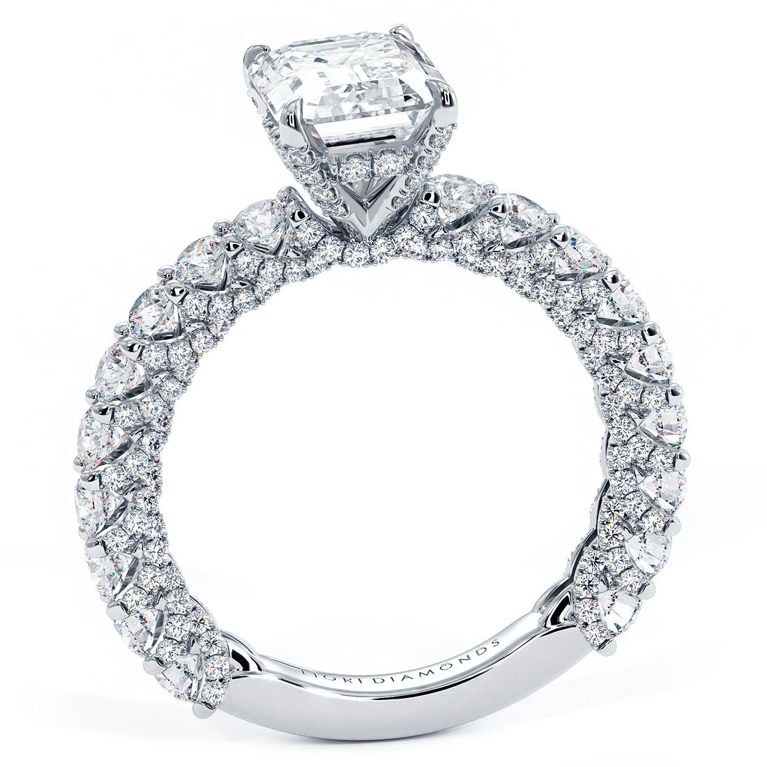 2 Carat Emerald Cut Micropavé Lucida Setting – Liori Diamonds