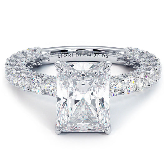 Lucida Setting Radiant Cut Moissanite Engagement Rings – Liori Diamonds