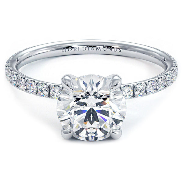 1.5 Carat Round Brilliant Wire Basket Petite Micropavé