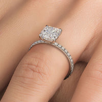 1.5 Carat Cushion Cut Wire Basket Petite Micropavé