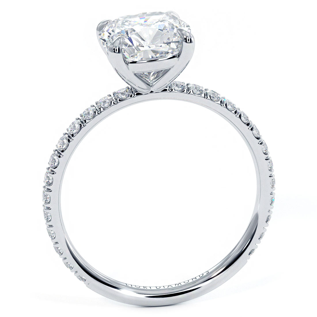 1.5 Carat Cushion Cut Wire Basket Petite Micropavé