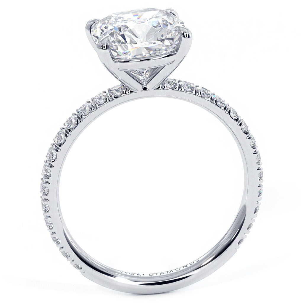 2 Carat Cushion Cut Wire Basket Petite Micropavé