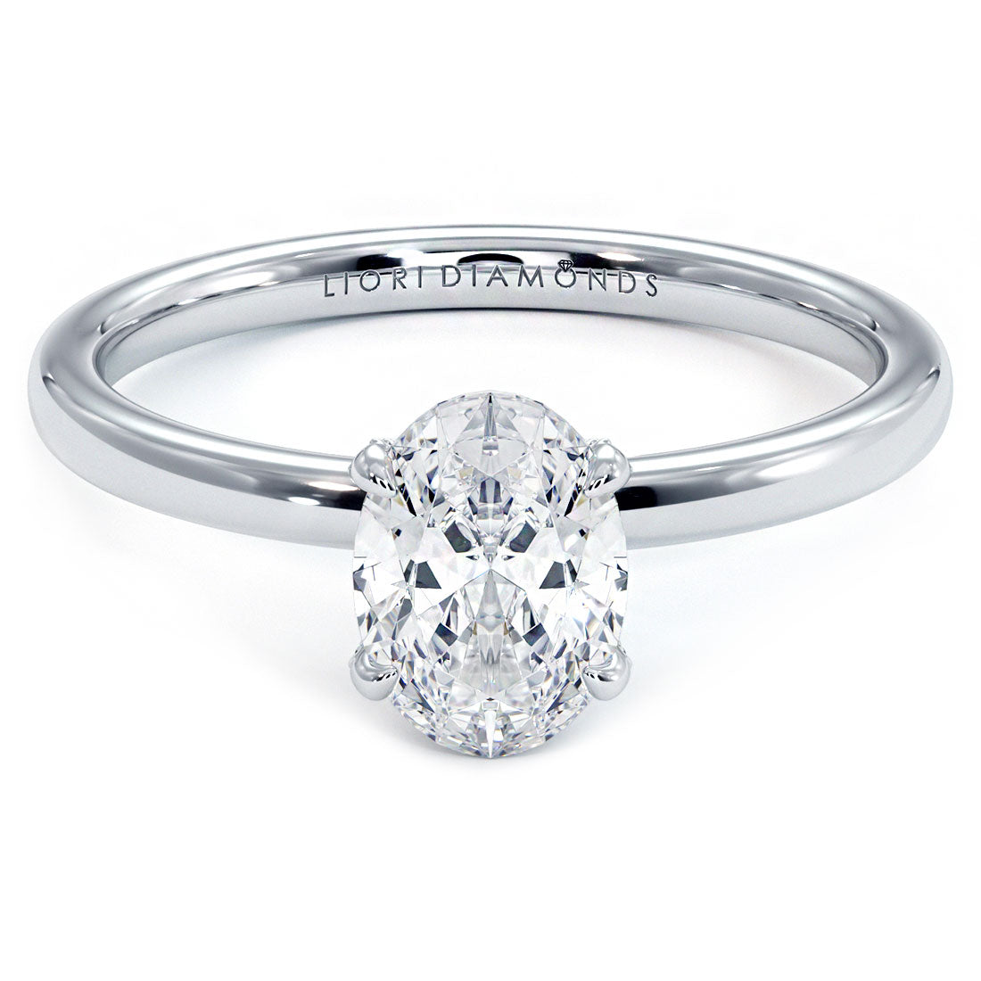 1 Carat Oval Cut Micropavé Wire Basket