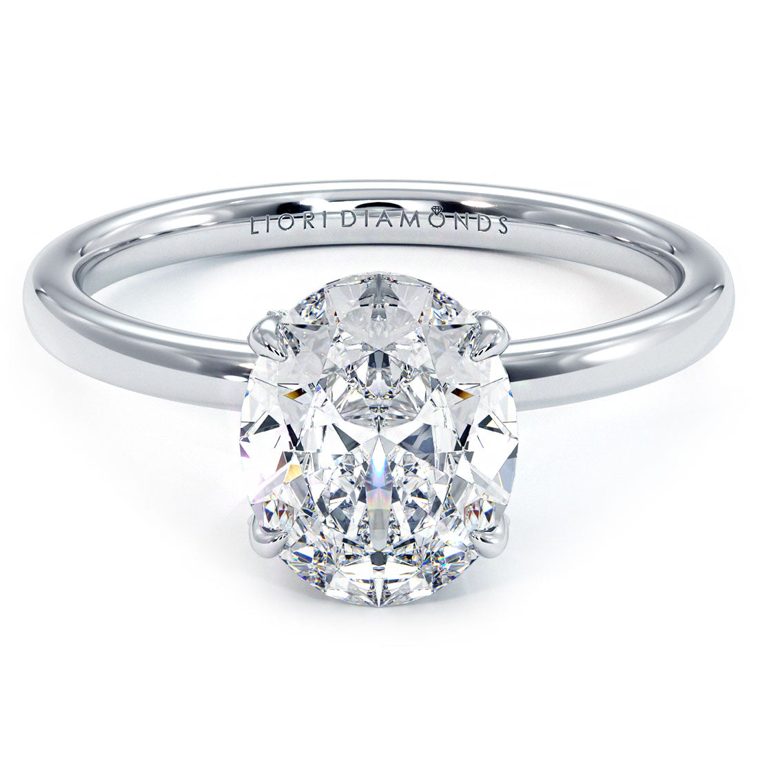 1.5 Carat Oval Cut Micropavé Wire Basket