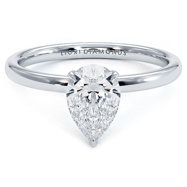 1 Carat Pear Shape Micropavé Wire Basket
