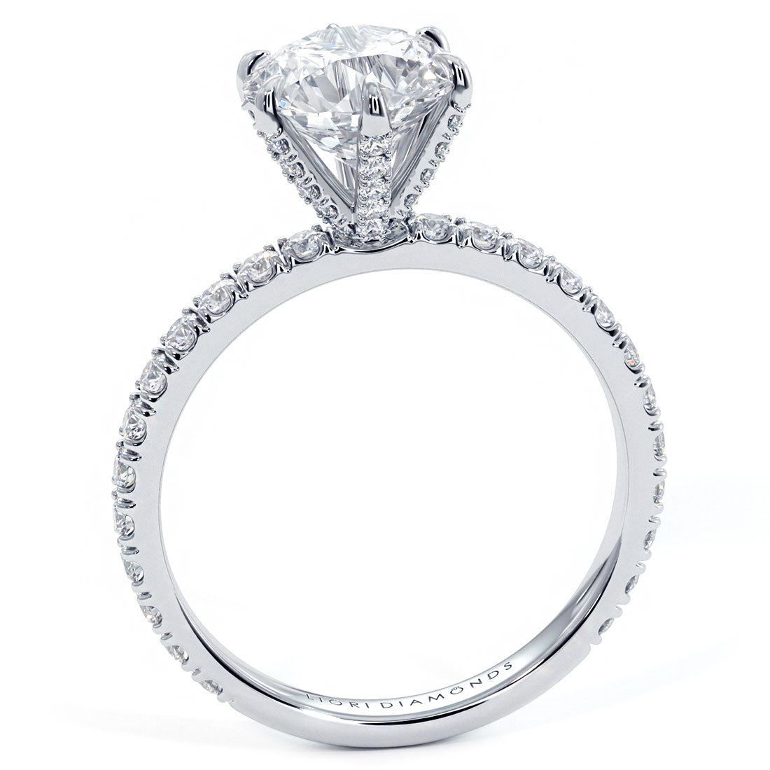 1.5 Carat Round Brilliant Petite 6 Prong Micropavé