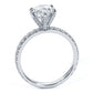 2.46ctw GIA Certified E-VS1 Round Brilliant Micropavé 6 Prong Petite Lab Grown Diamond Engagement Ring 14k White Gold