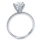 2.46ctw GIA Certified E-VS1 Round Brilliant Micropavé 6 Prong Petite Lab Grown Diamond Engagement Ring set in Platinum