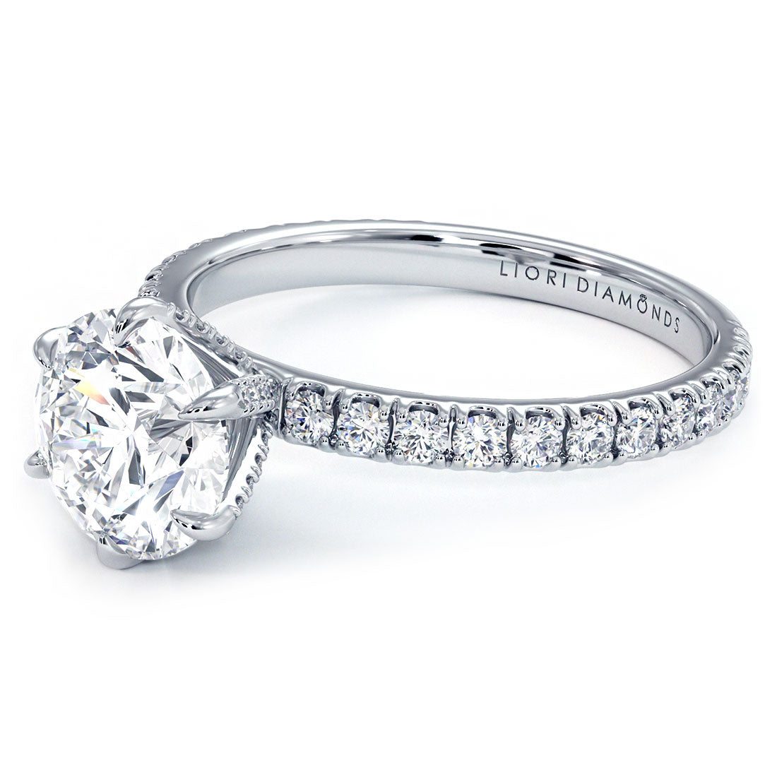 1.5 Carat Round Brilliant Petite 6 Prong Micropavé