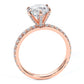 2.30ctw GIA Certified D-VS2 Round Brilliant Micropavé 6 Prong Petite Lab Grown Diamond Engagement Ring set in 14k Rose Gold