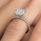 5.87ctw GIA Certified G-VS1 Round Brilliant Micropavé 6 Prong Petite Lab Grown Diamond Engagement Ring 14k White Gold