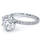 4.92ctw GIA Certified Round Brilliant Micropavé 6 Prong Petite Lab Grown Diamond Engagement Ring set in Platinum