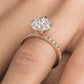3.04ctw GIA Certified Round Brilliant Micropavé 6 Prong Petite Lab Grown Diamond Engagement Ring 14k Rose Gold