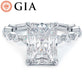 4.25ctw GIA Certified E-VS1 Radiant Cut Alternating Round & Marquise Lab Grown Diamond Engagement Ring set in 18k White Gold