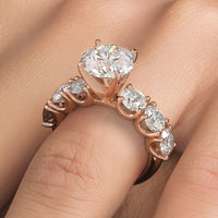 5.72ctw GIA Certified D-VS1 Round Brilliant XL Buttercup Lab Grown Diamond Engagement Ring set in 14k Rose Gold