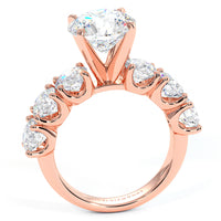 5.72ctw GIA Certified D-VS1 Round Brilliant XL Buttercup Lab Grown Diamond Engagement Ring set in 14k Rose Gold