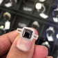 BDR-160 - 2.78 Carat Princess Cut Natural Black Diamond Engagement Ring 14k White Gold
