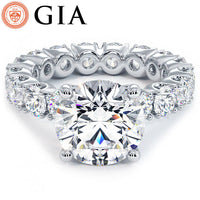 7.75ctw GIA Certified Round Brilliant Lab Grown Diamond Eternity Engagement Ring set in 14k White Gold