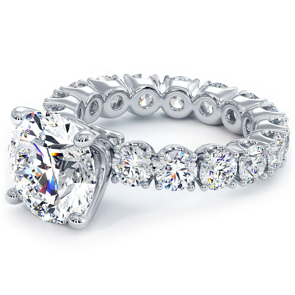 7.40ctw GIA Certified Round Brilliant Lab Grown Diamond Eternity Engagement Ring set in 14k White Gold