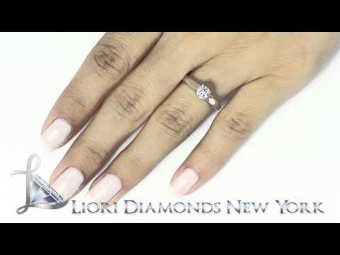 A-019 - 0.52 Carat G-SI1 Round Diamond Classic Solitaire Engagement Ring 14k White Gold
