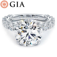 4.51ctw GIA Certified Round Brilliant Lucida set Lab Grown Diamond Engagement Ring set in 14k White Gold