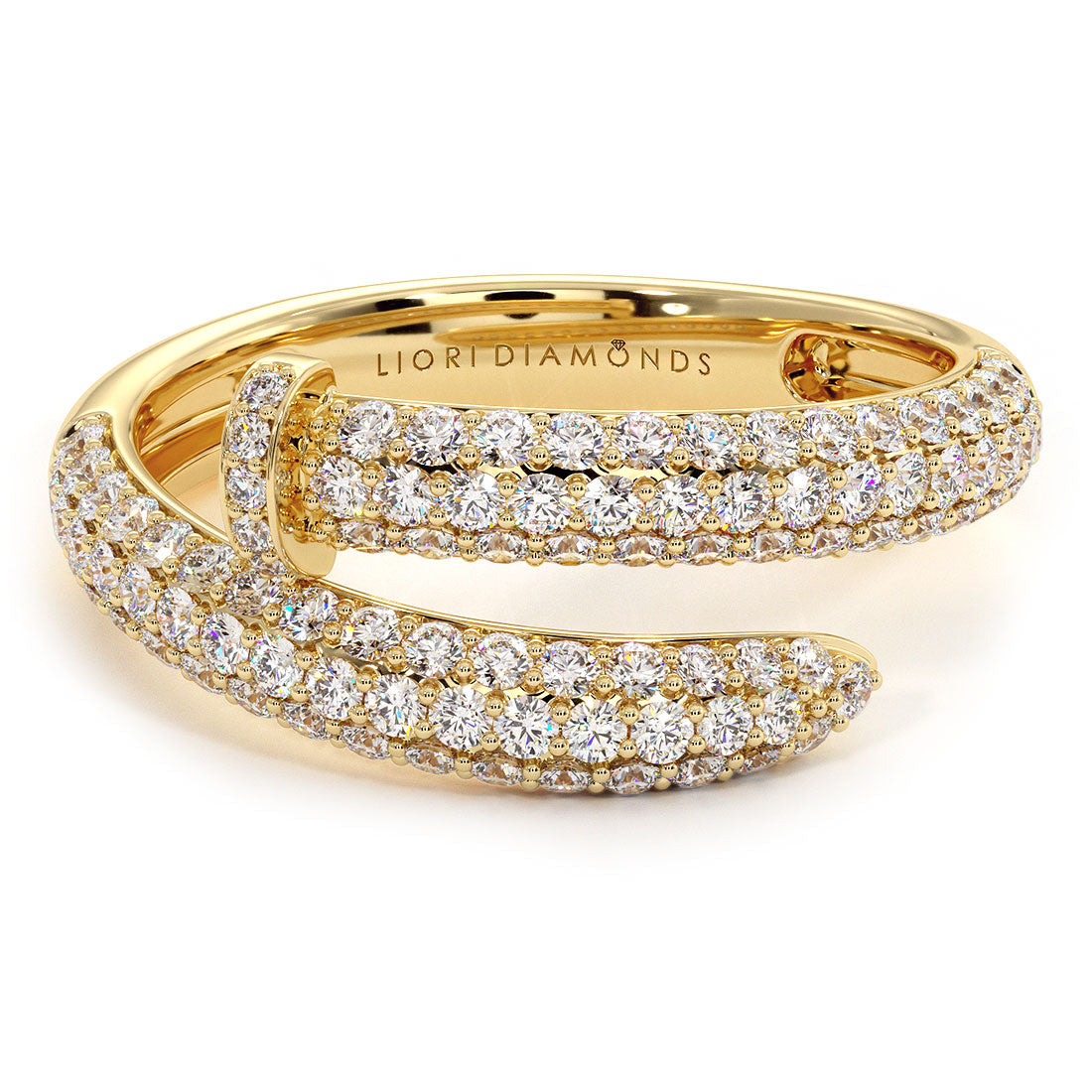 1.55ctw Diamond Nail Ring Set In 14k Yellow Gold
