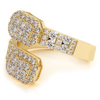 0.92ctw Natural Diamond Bangle Ring Set In 14k Yellow Gold