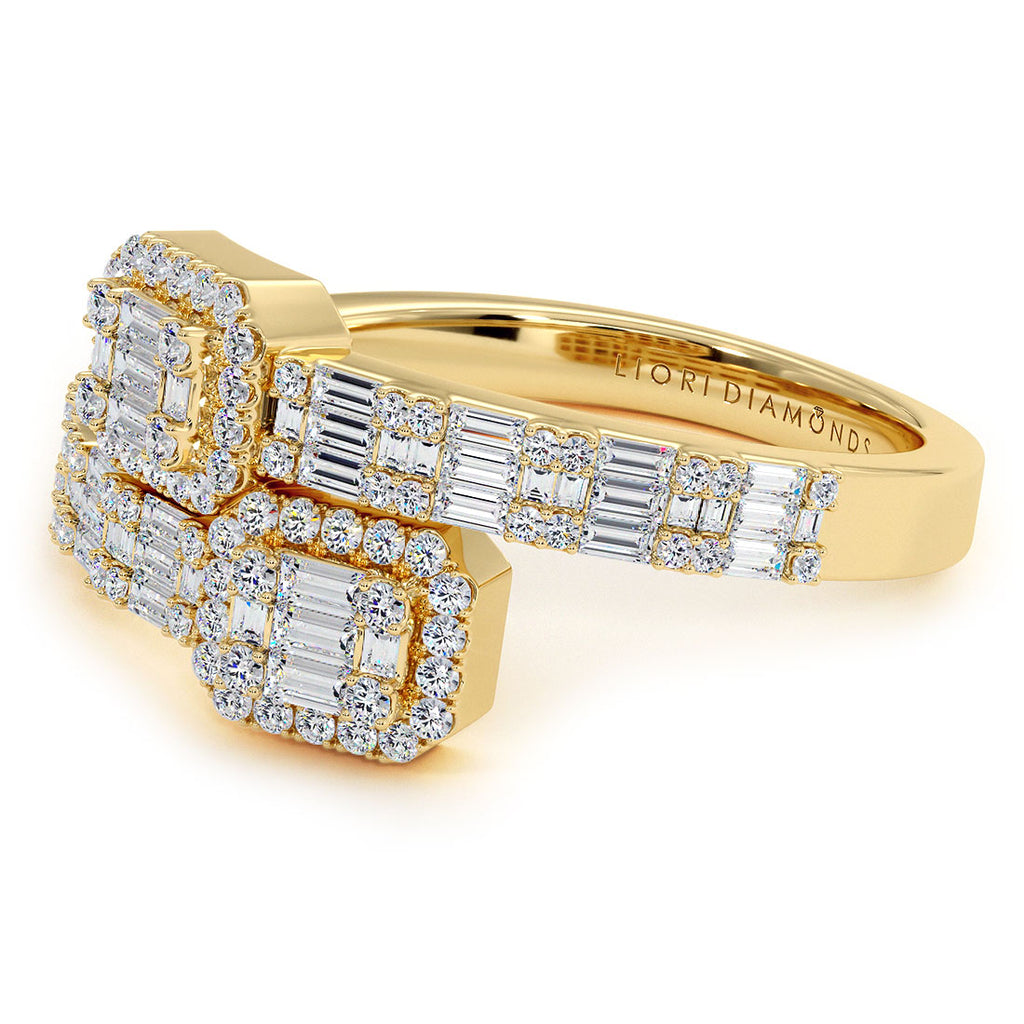 0.81ctw Natural Diamond Baguette Ring Set In 10k Yellow Gold