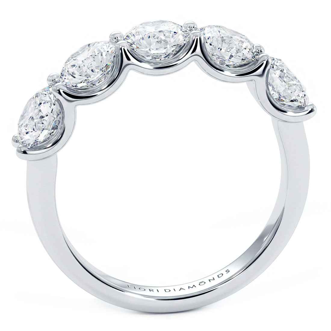 2.00ctw 5 Stone Diamond Wedding Band Anniversary Ring Set in 14k White Gold