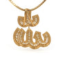 3.10ctw Baguette & Round Allah Diamond Pendant 14k Yellow Gold