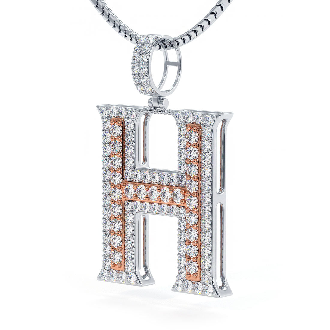 Letter h on sale diamond necklace