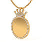 1.05ctw Crown King Diamond Picture Memory Pendant 14k Yellow Gold
