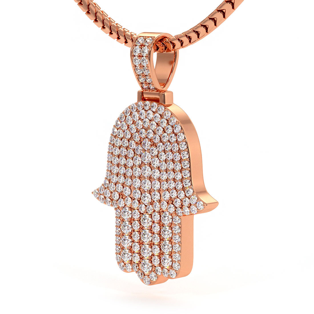 Hand of fatima sales necklace rose gold