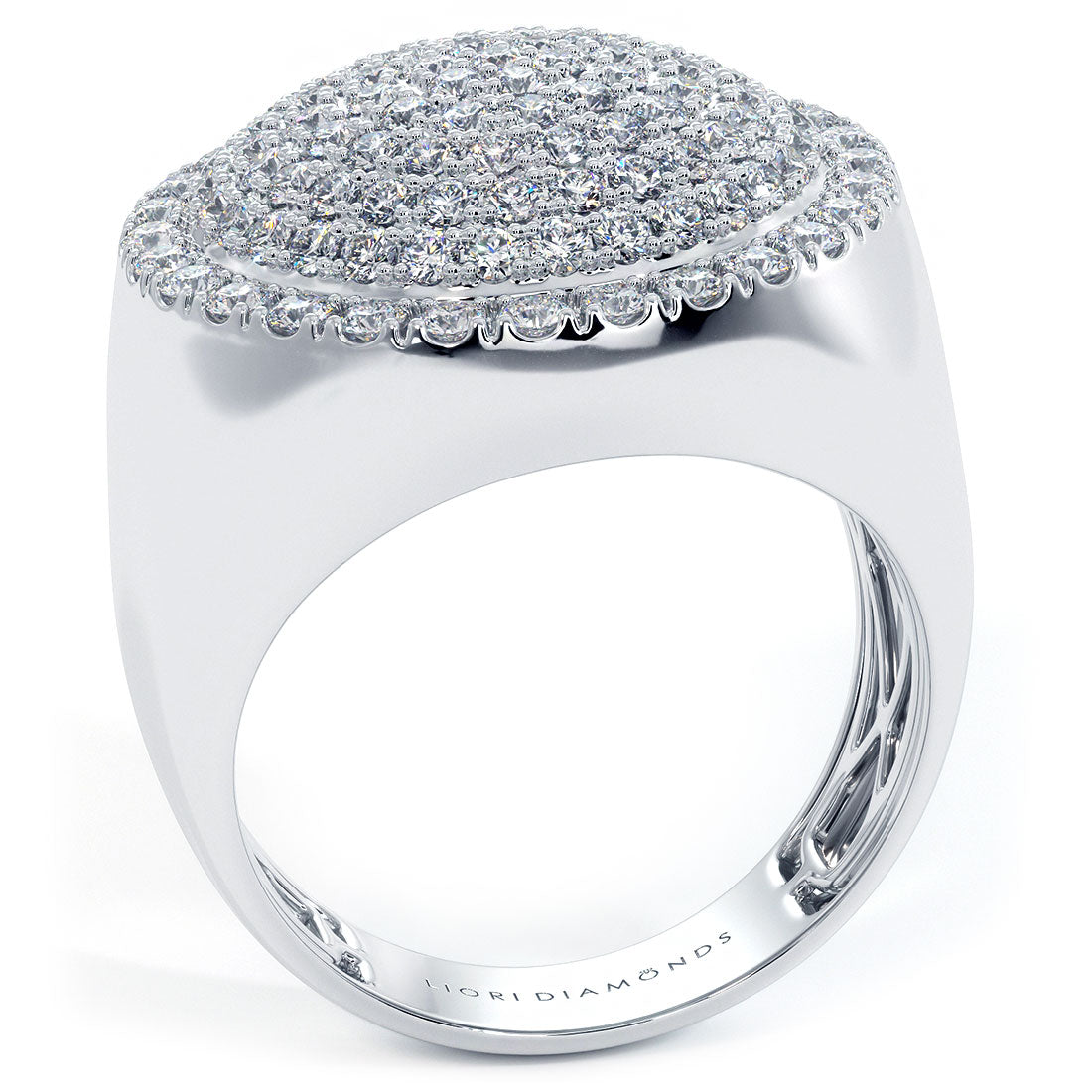 2.35ctw Natural Diamonds Men's Micropavé Ring set in 10k White Gold