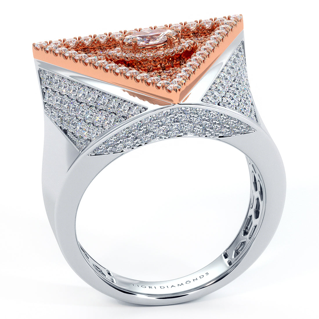 2.84ctw Natural Diamonds Men's Illuminati Ring Set in 14k Rose & White Gold