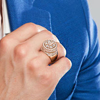 6.21ctw Natural Diamonds Men's Ring Set In 14k Rose Gold