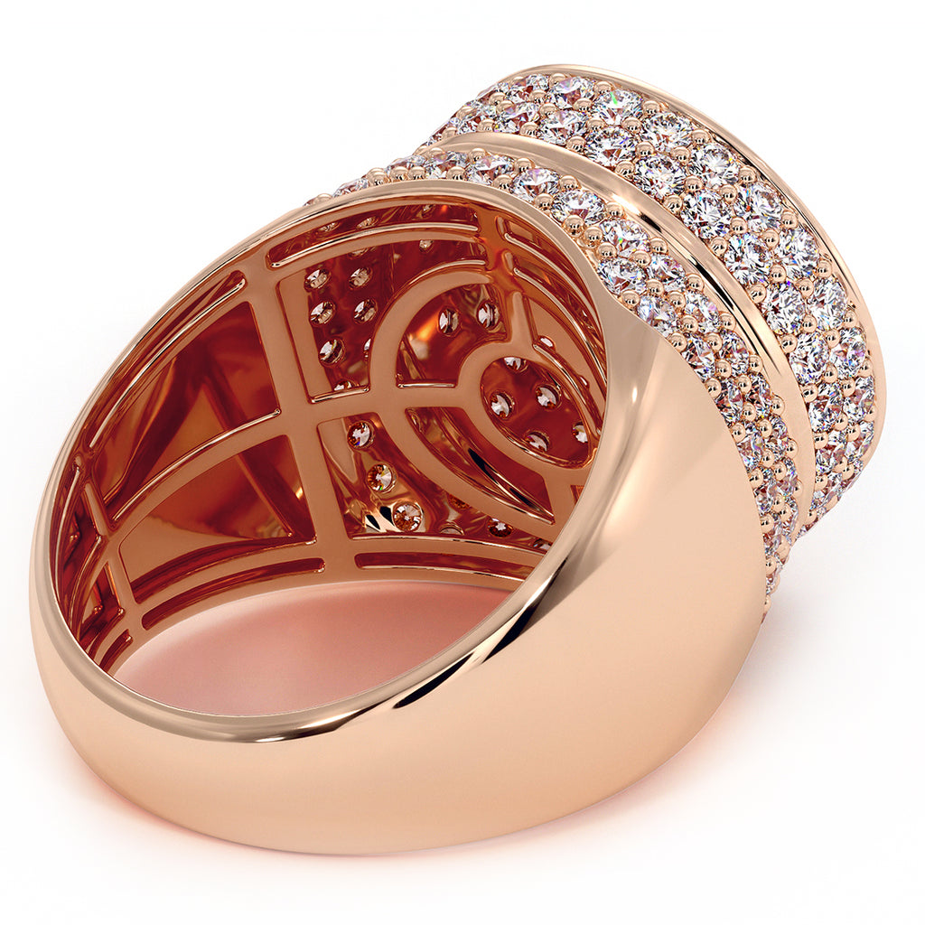 6.21ctw Natural Diamonds Men's Ring Set In 14k Rose Gold