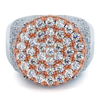 5.33ctw Natural Diamonds Men's Pave Ring Set In 14k Rose & White Gold